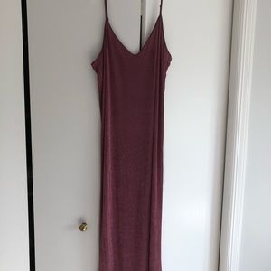 Purple shimmer midi dress